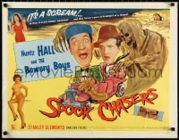 1a2162 SPOOK CHASERS style B 1/2sh 1957 Huntz Hall, Bowery Boys, creepy grim reaper art, ultra rare!