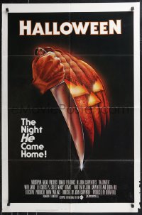 1a1224 HALLOWEEN 1sh 1978 John Carpenter classic, great Bob Gleason art with black ratings box!