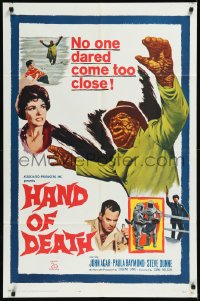 1a1227 HAND OF DEATH 1sh 1962 great image of cheesy monster, no one dared come too close!