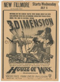 1a0496 HOUSE OF WAX 3D herald 1953 art of monster & sexy girls kicking off the movie screen, rare!