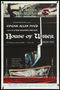 1a1237 HOUSE OF USHER 1sh 1960 Edgar Allan Poe's tale of the ungodly & evil, art by Reynold Brown!