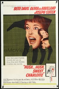 1a1244 HUSH...HUSH, SWEET CHARLOTTE 1sh 1965 Bette Davis, Olivia de Havilland, Robert Aldrich!