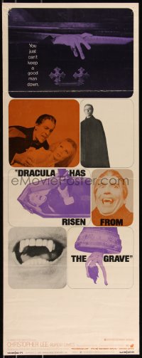 1a1760 DRACULA HAS RISEN FROM THE GRAVE insert 1969 Hammer, Christopher Lee, great vampire montage!