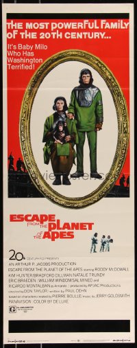 1a1763 ESCAPE FROM THE PLANET OF THE APES insert 1971 meet Baby Milo who has Washington terrified!