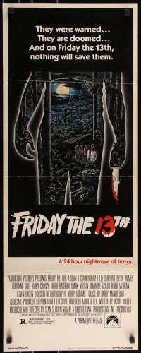 1a1769 FRIDAY THE 13th insert 1980 great Alex Ebel art, slasher classic, 24 hours of terror, rare!