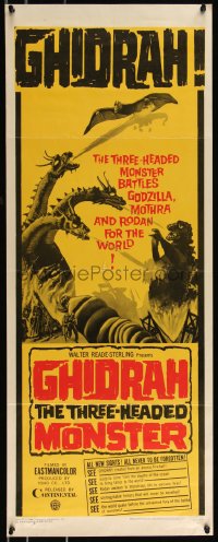 1a1770 GHIDRAH THE THREE HEADED MONSTER insert 1965 Toho, Godzilla, Mothra, and Rodan, ultra rare!