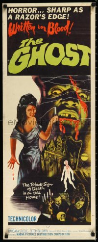 1a1771 GHOST insert 1965 horror sharp as a razor's edge, written in blood, great art, ultra rare!