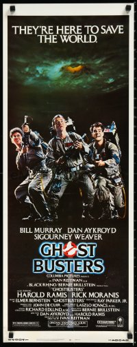 1a1773 GHOSTBUSTERS insert 1984 Bill Murray, Aykroyd & Harold Ramis are here to save the world!