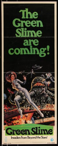 1a1776 GREEN SLIME insert 1969 classic cheesy sci-fi movie, Livoti art of sexy astronaut & monster!