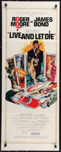 1a1785 LIVE & LET DIE East Hemi insert 1973 art of Roger Moore as James Bond by Robert McGinnis!