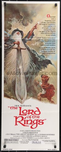 1a1787 LORD OF THE RINGS insert 1978 Ralph Bakshi cartoon from J.R.R. Tolkien, Tom Jung art!