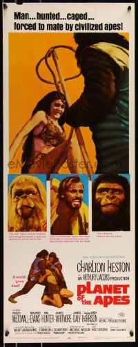 1a1799 PLANET OF THE APES insert 1968 Charlton Heston, classic sci-fi, hunted & forced to mate!