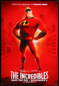 1a2532 INCREDIBLES teaser DS 1sh 2004 Disney/Pixar sci-fi superhero family in action, Mr. Incredible