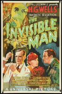 1a2316 INVISIBLE MAN S2 poster 1999 James Whale, Claude Rains, H.G. Wells, best horror artwork!