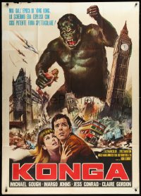 1a1713 KONGA Italian 1p R1960s great different artwork of giant angry ape terrorizing London, rare!