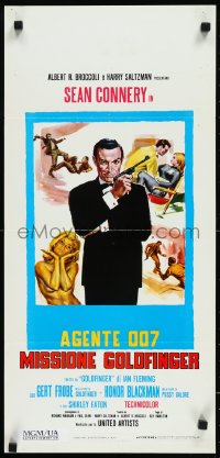 1a2282 GOLDFINGER Italian locandina R1970s different art of Sean Connery as James Bond 007!