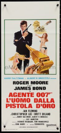 1a1726 MAN WITH THE GOLDEN GUN Italian locandina 1974 Roger Moore as James Bond, Enzo Sciotti art!