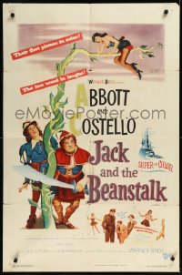 1a1256 JACK & THE BEANSTALK 1sh 1952 Abbott & Costello, their first picture in color!