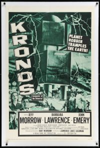 1a0139 KRONOS linen 1sh 1957 horrifying world-destroying monster, conqueror of the universe!