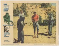 1a0785 DR. NO LC #1 1963 Ursula Andress watches Sean Connery as James Bond held at gunpoint!