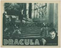 1a0790 DRACULA LC R1938 vampire Bela Lugosi on castle stairs welcoming David Manners, rare!