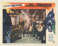 1a0792 EVIL OF FRANKENSTEIN LC #4 1964 Peter Cushing with 3 men in his laboratory, Hammer horror!