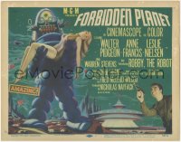 1a0722 FORBIDDEN PLANET TC 1956 great artwork of Robby the Robot carrying Anne Francis, classic!