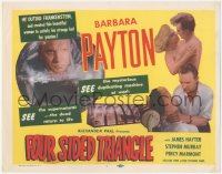 1a0723 FOUR SIDED TRIANGLE TC 1953 he outdid Frankenstein & created beautiful Barbara Payton!