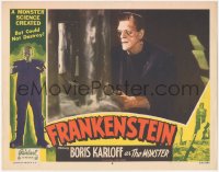 1a0805 FRANKENSTEIN LC #6 R1951 best different c/u of monster Boris Karloff & great border art, rare!