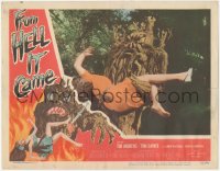 1a0807 FROM HELL IT CAME LC 1957 best close up of wacky living tree monster carrying woman!