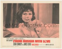 1a0703 FROM RUSSIA WITH LOVE LC #5 1964 James Bond, c/u of sexy Nadja Regin with necklace in mouth!