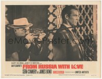 1a0700 FROM RUSSIA WITH LOVE LC #6 1964 Pedro Armendariz aims rifle on Sean Connery's shoulder!