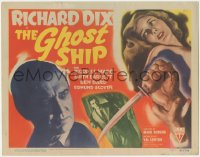 1a0724 GHOST SHIP TC 1943 Richard Dix, art of Edith Barrett & knife, produced by Val Lewton, rare!