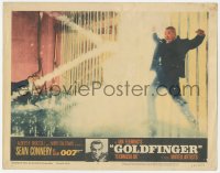 1a0692 GOLDFINGER LC #3 1964 Sean Connery as James Bond watches Oddjob get electrocuted on fence!