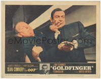 1a0688 GOLDFINGER LC #5 1964 c/u of Sean Connery as James Bond wrestling gun from Gert Frobe!