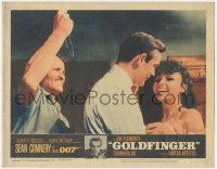 1a0690 GOLDFINGER LC #7 1964 man attacks Sean Connery, who is distracted by sexy Nadja Regin!