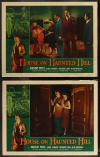 1a1033 HOUSE ON HAUNTED HILL 2 LCs 1959 William Castle horror, Vincent Price, Carol Ohmart