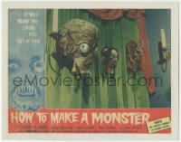 1a0816 HOW TO MAKE A MONSTER LC #5 1958 best image of classic monster heads hanging on wall!