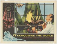 1a0831 IT CONQUERED THE WORLD LC #5 1956 Roger Corman, AIP, c/u of man attacking monster with fire!