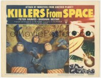 1a0832 KILLERS FROM SPACE LC #1 1954 best c/u of bulb-eyed men who invade Earth from flying saucers!