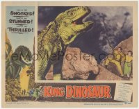 1a0833 KING DINOSAUR LC #7 1955 cool FX image of man & woman cowering from the huge lizard monster!