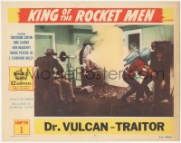 1a0835 KING OF THE ROCKET MEN chapter 1 LC R1956 Tristram Coffin in costume, Dr. Vulcan - Traitor!