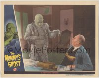 1a0845 MUMMY'S GHOST LC 1944 Frank Reicher stares at paralyzed monster Lon Chaney clutching his chest!