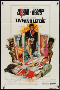 1a1271 LIVE & LET DIE West Hemi 1sh 1973 Robert McGinnis art of Roger Moore as James Bond!