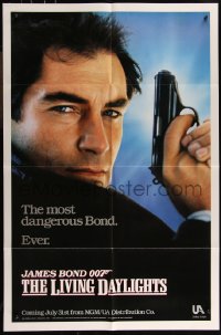 1a1273 LIVING DAYLIGHTS teaser 1sh 1987 Timothy Dalton as the most dangerous James Bond ever!