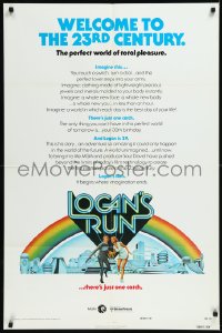 1a1275 LOGAN'S RUN advance 1sh 1976 Charles Moll art of Michael York & Jenny Agutter, imagine this!