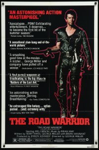 1a1279 MAD MAX 2: THE ROAD WARRIOR style B 1sh 1982 George Miller, Mel Gibson returns as Mad Max!