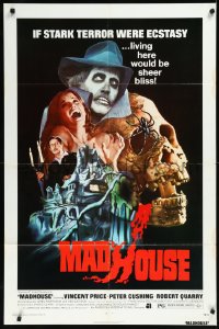 1a1280 MADHOUSE 1sh 1974 Price, Cushing, if terror was ecstasy, living here would be sheer bliss!