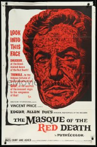 1a1287 MASQUE OF THE RED DEATH 1sh 1964 cool montage horror art of Vincent Price by Reynold Brown!