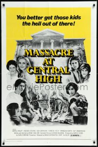 1a1288 MASSACRE AT CENTRAL HIGH 1sh 1976 Carradine, you better get those kids the hell out of there!